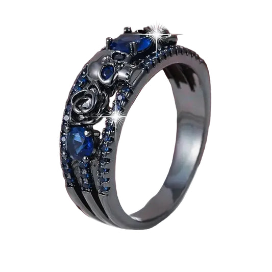 Punk Skull Flower Ring