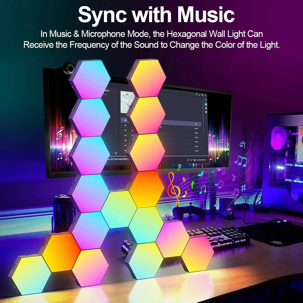 Smart Hexagonal RGB Colour-Changing Ambient Light