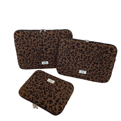 Brown Leopard Print Laptop Bag