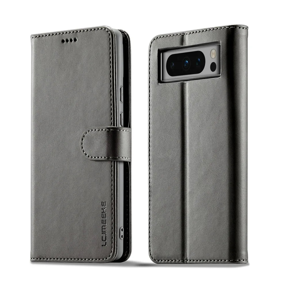Leather Flip Case with Card Slots for Google Pixel