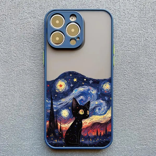Black Cat Artistic Night Phone Case (for iPhone)