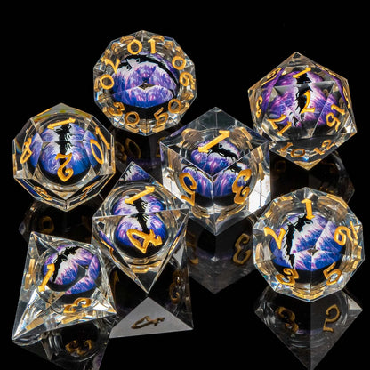 Creepy Eyes Resin Dice Set for DND 7 pieces