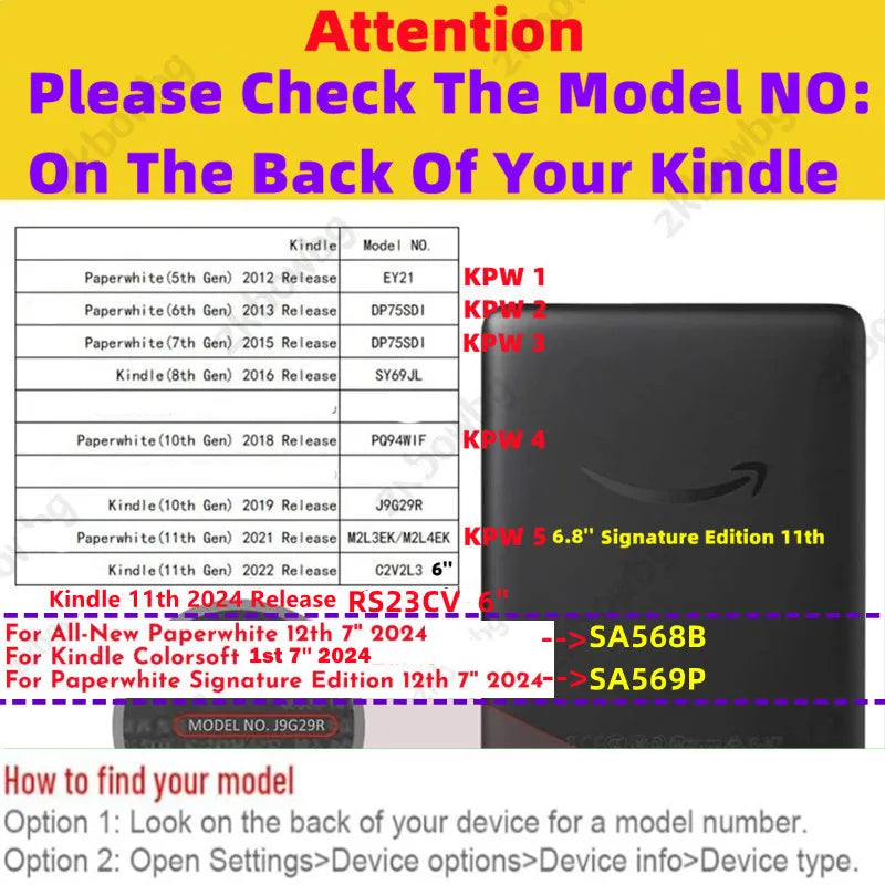 Smart Case for Kindle Paperwhite 6th-12th Generations