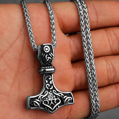 Nordic Viking Thor's Hammer Stainless Steel Necklace