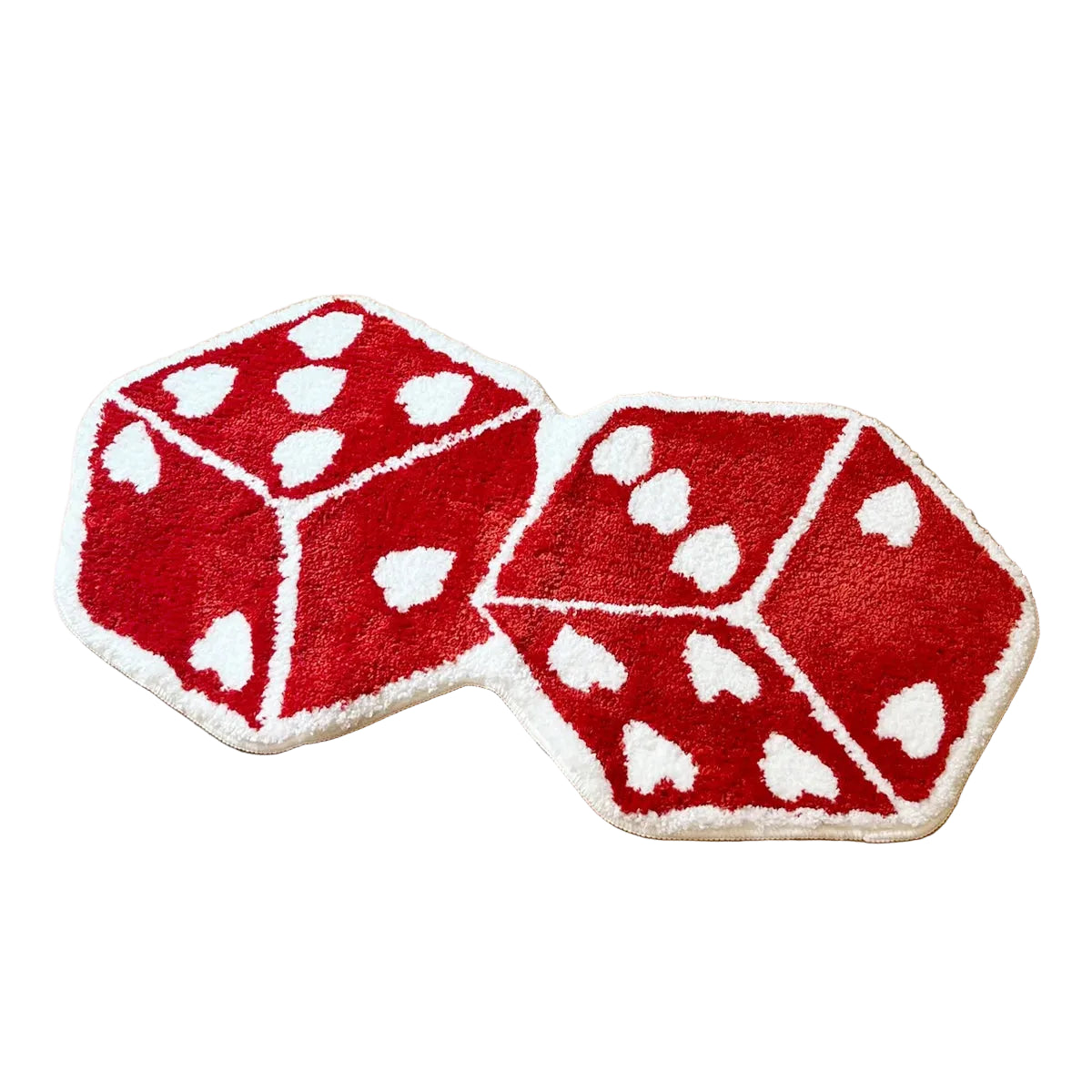 Red Heart Dice Non-Slip Rug