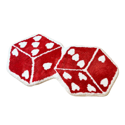 Red Heart Dice Non-Slip Rug