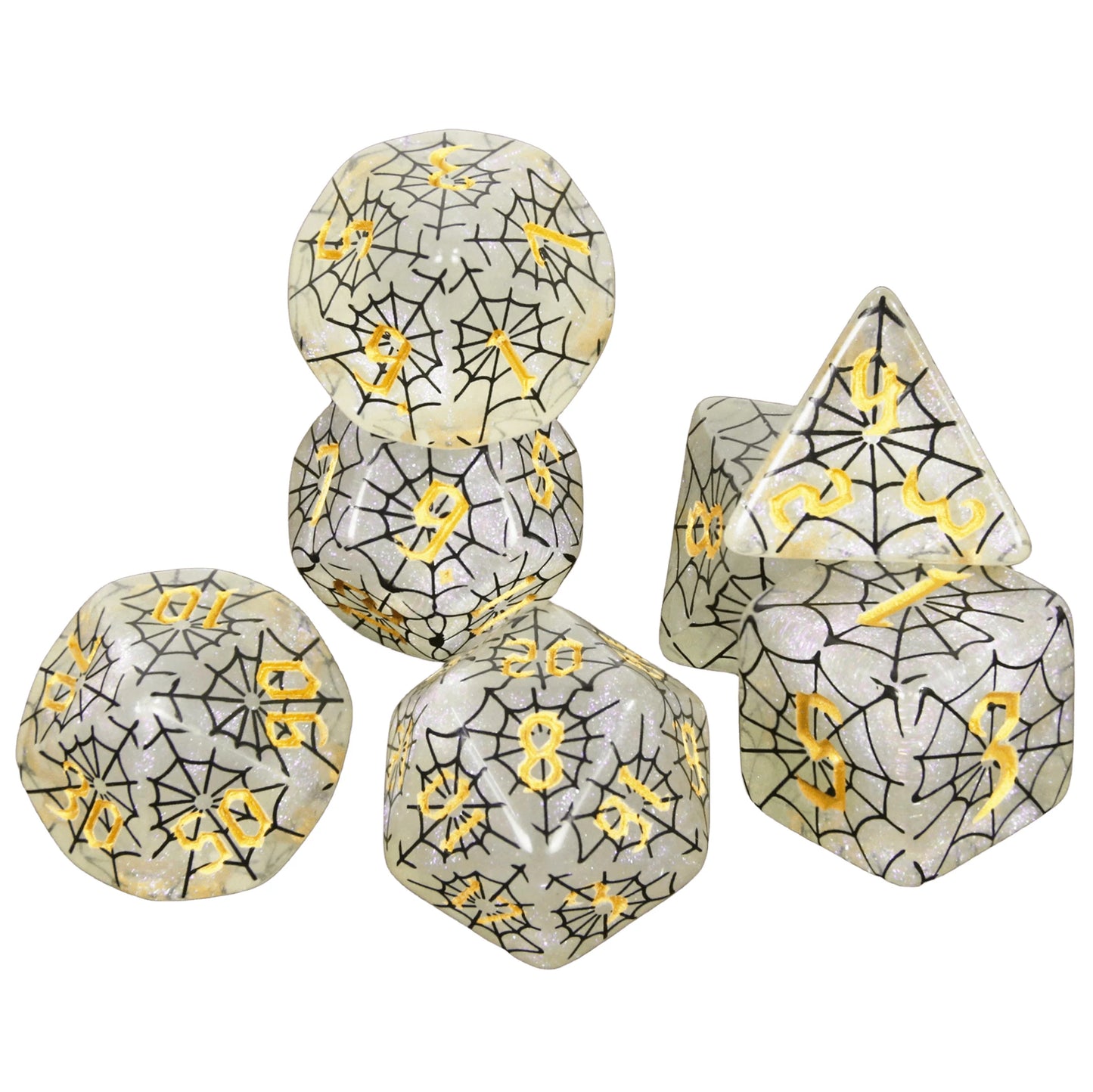 Spiderweb 7 Piece DND Dice Set