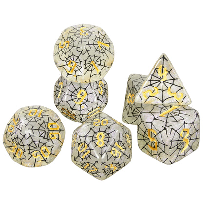 Spiderweb 7 Piece DND Dice Set