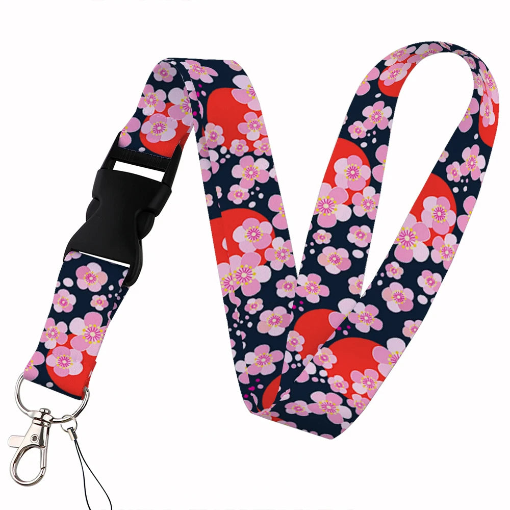 Beautiful Floral Work or School Lanyards
