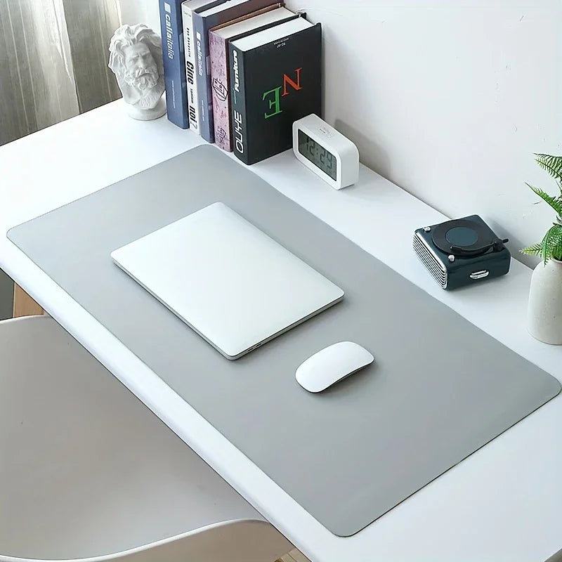 Solid Colour PU Leather Waterproof Desk Mat