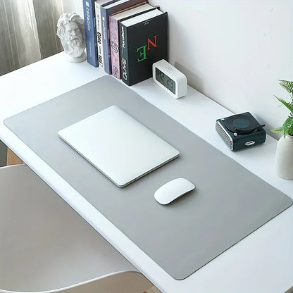 Solid Colour PU Leather Waterproof Desk Mat