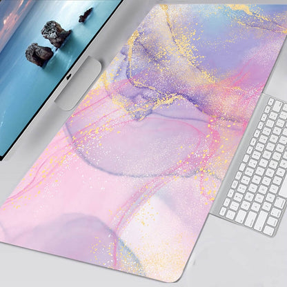 Colourful Marble Keyboard and Mouse Mats