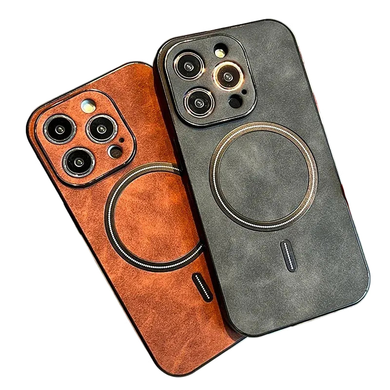 Luxury Faux Leather MagSafe Case (for iPhone)