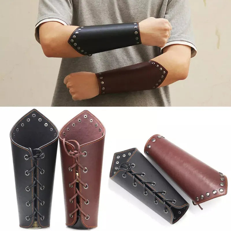 Adult Costume Faux Leather Arm Guards