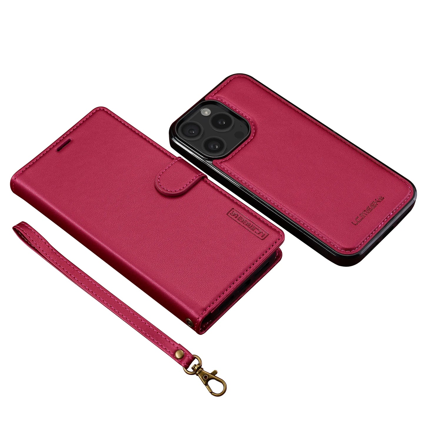 2 in 1 Leather Flip Removable iPhone Case