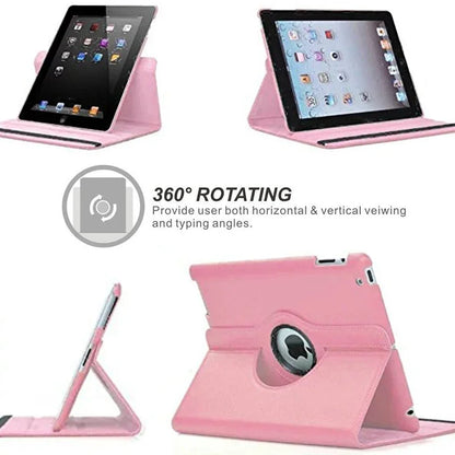 Faux Leather iPad Case with Stand and 360 degree Rotation | iPad Air