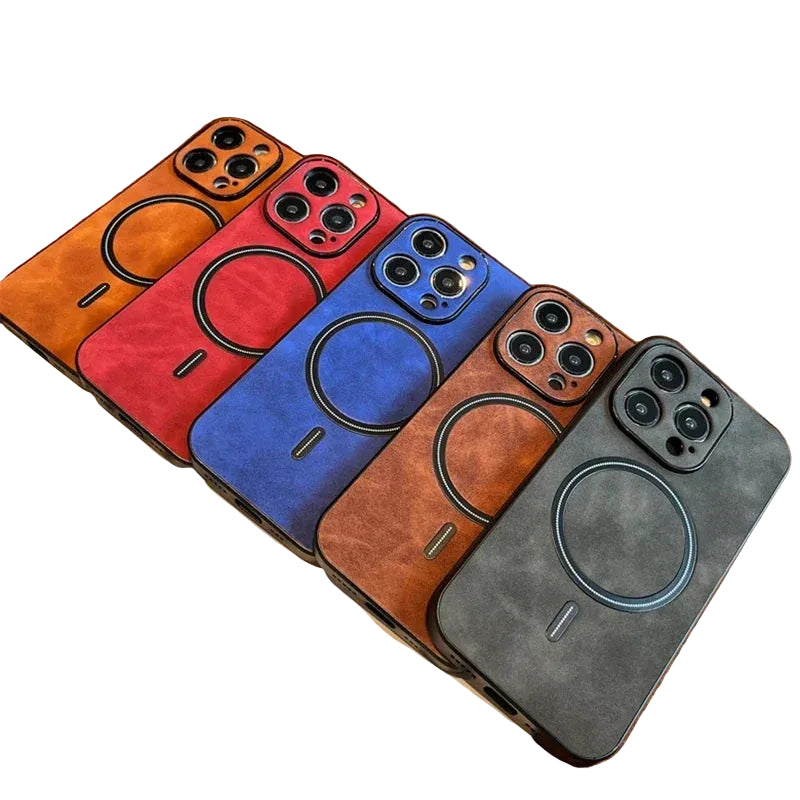 Luxury Faux Leather MagSafe Case (for iPhone)