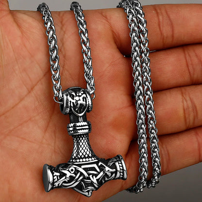 Nordic Viking Thor's Hammer Stainless Steel Necklace