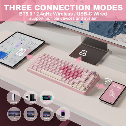 YUNZII B75 PRO Pink Mechanical Gaming Keyboard