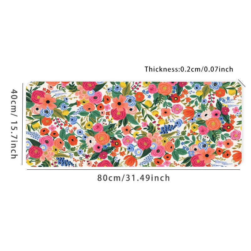 Large Colourful Floral Desk Mat