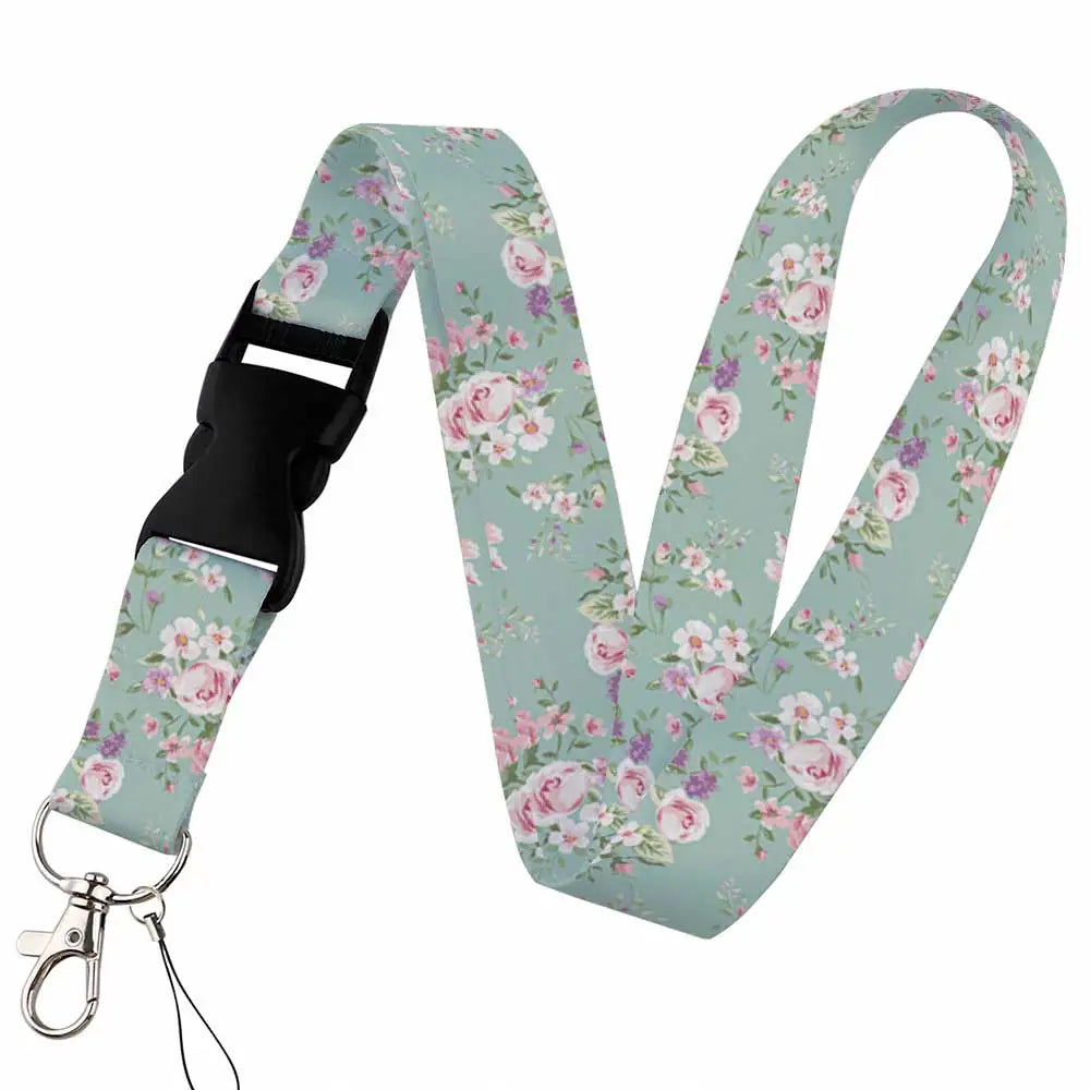 Beautiful Floral Work or School Lanyards