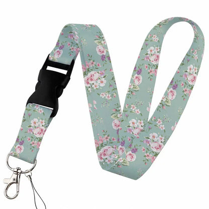 Beautiful Floral Work or School Lanyards