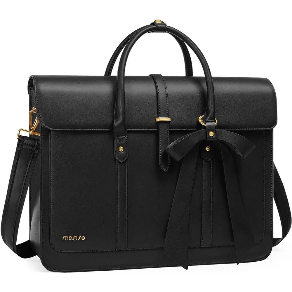 Bow PU Leather Briefcase Laptop Bag