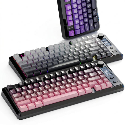 FREEWOLF M75 82-key keyboard with gradient keycaps and multicolour backlighting