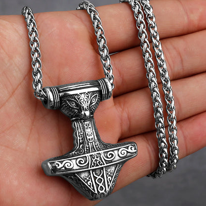 Nordic Viking Thor's Hammer Stainless Steel Necklace