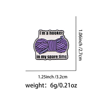 Knitting Hooker Funny Enamel Pin