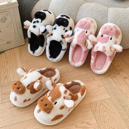 Adult Novelty Cow Indoor Slippers