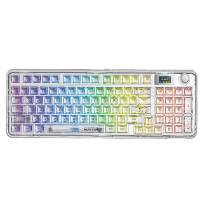 AULA F-NB98 Transparent Mechanical Keyboard – 96% Wireless with Knob & Screen