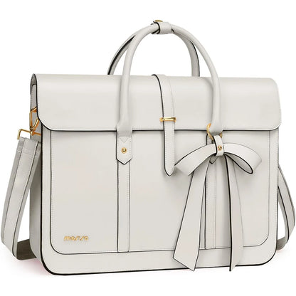 Bow PU Leather Briefcase Laptop Bag