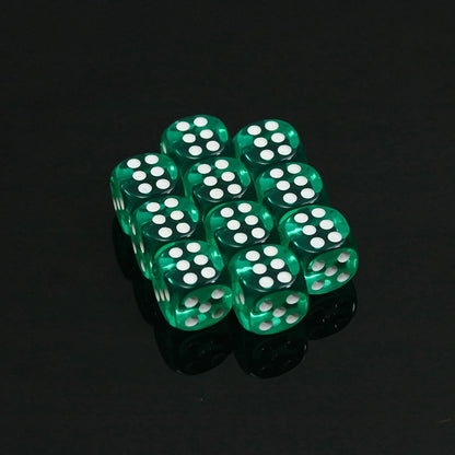 10pcs Transparent Colourful 6-sided Dice Set