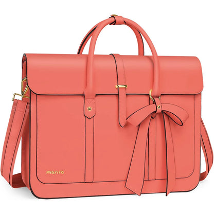 Bow PU Leather Briefcase Laptop Bag