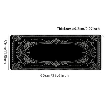 Black Baroque Desk Mat – Ornate Gothic Gaming Mouse Pad