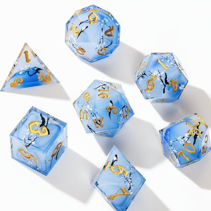 Bees and Blossoms 7 Piece Dice Set