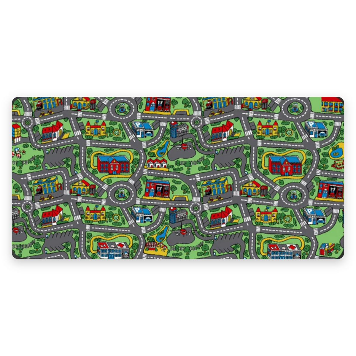 Car City Desk Mat – Retro Road Map Gaming Mouse Pad