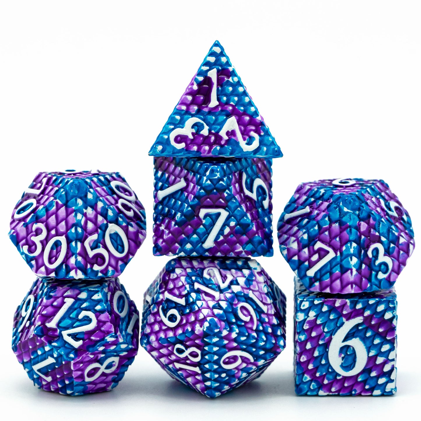 Dragon Scales Metal DnD Dice Set