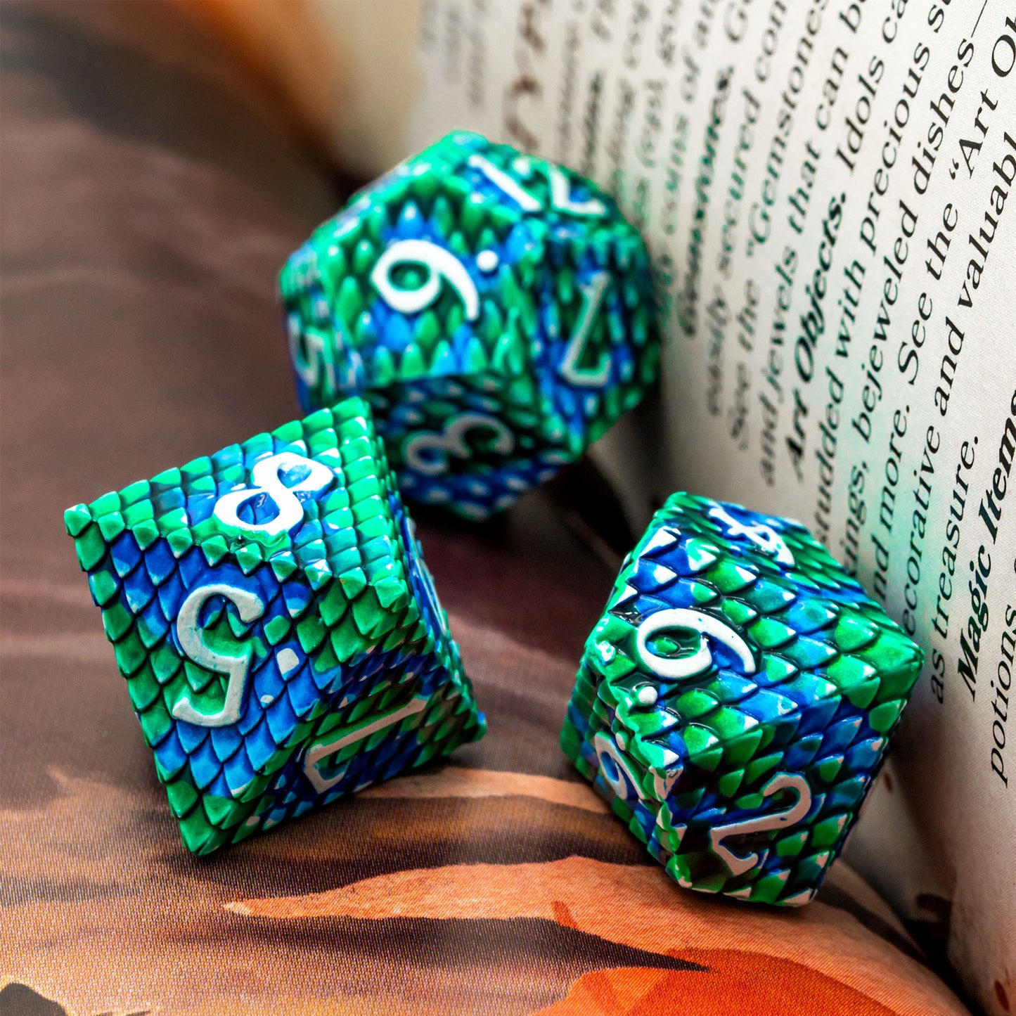 Dragon Scales Metal DnD Dice Set