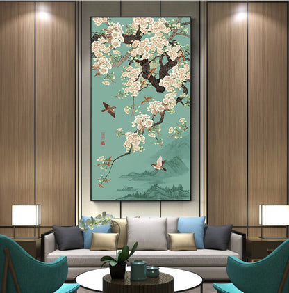 Abstract Chinese Flower Wall Art