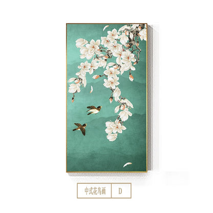 Abstract Chinese Flower Wall Art