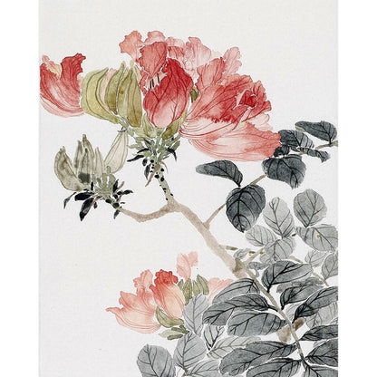 Chinese Garden Plants Canvas Scroll Wall Art