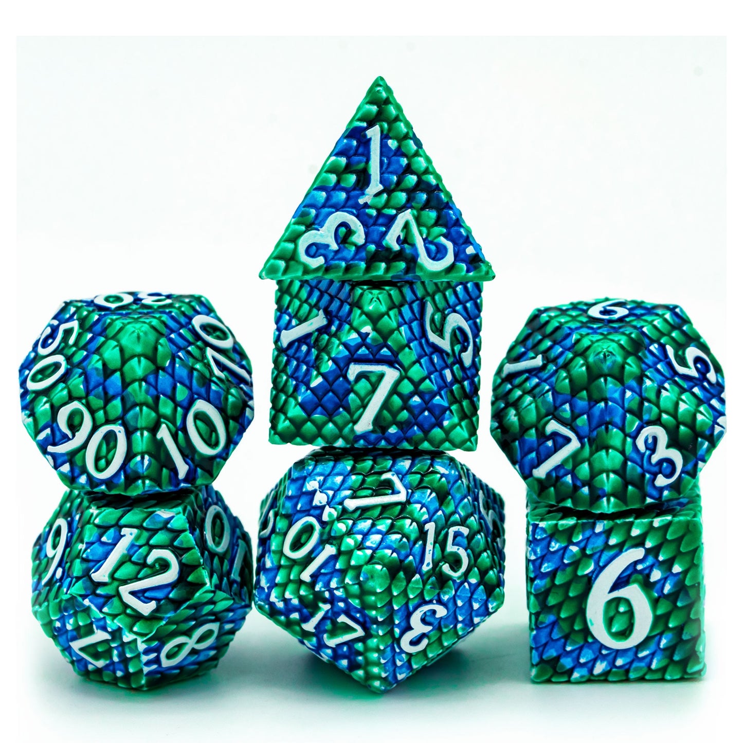 Dragon Scales Metal DnD Dice Set