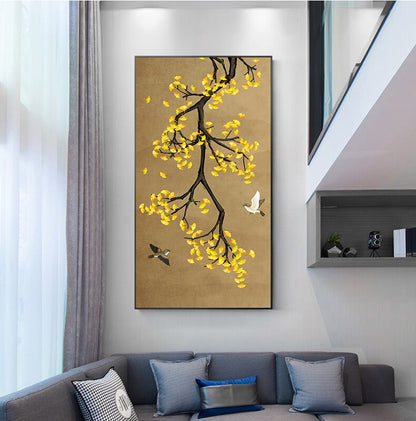 Abstract Chinese Flower Wall Art