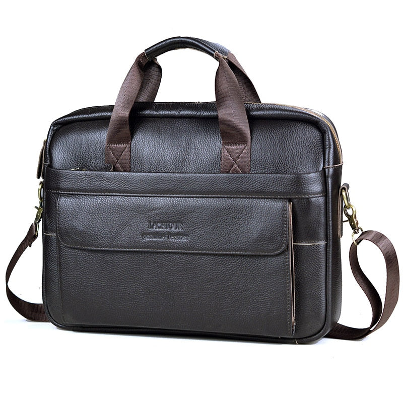 Lachiour Men's Leather Office Briefcase