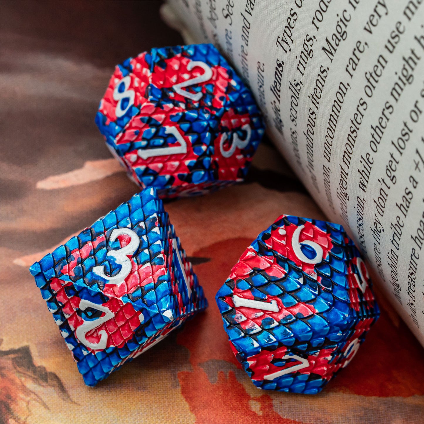 Dragon Scales Metal DnD Dice Set