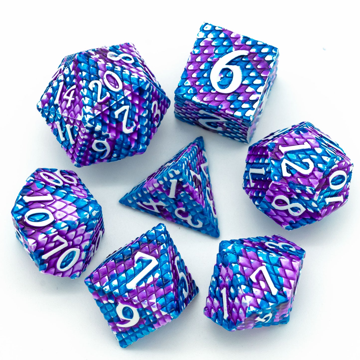 Dragon Scales Metal DnD Dice Set