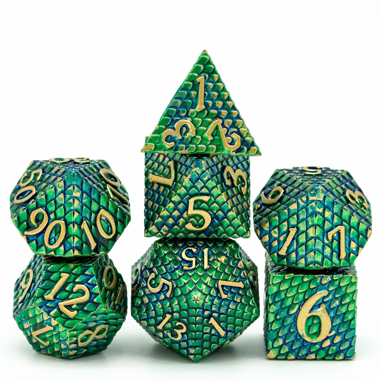 Dragon Scales Metal DnD Dice Set