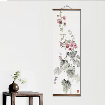 Chinese Garden Plants Canvas Scroll Wall Art
